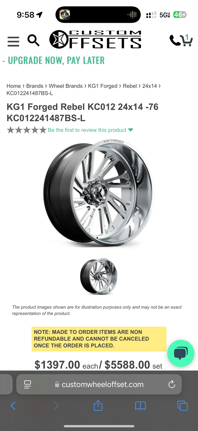 
								KG1 Forged Rebel 24×14 On Venom Power Terra Hunter X/T 35×13.50R24 full									